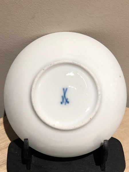 Meissen Porcelain Cobalt Blue Scenic Saucer, 19th C