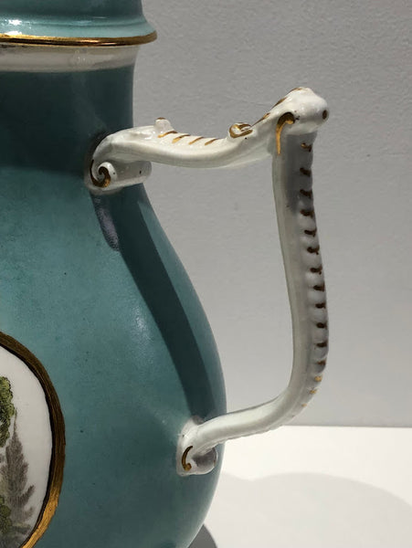 Meissen Turquoise Ground Coffee Pot, circa 1735 - 1740