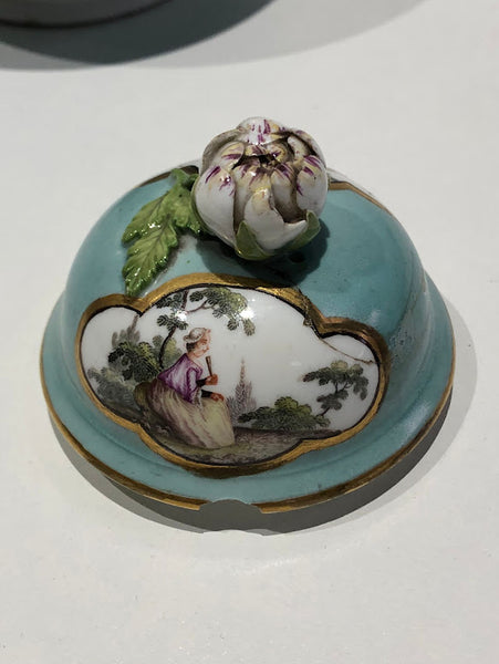 Meissen Turquoise Ground Coffee Pot, circa 1735 - 1740