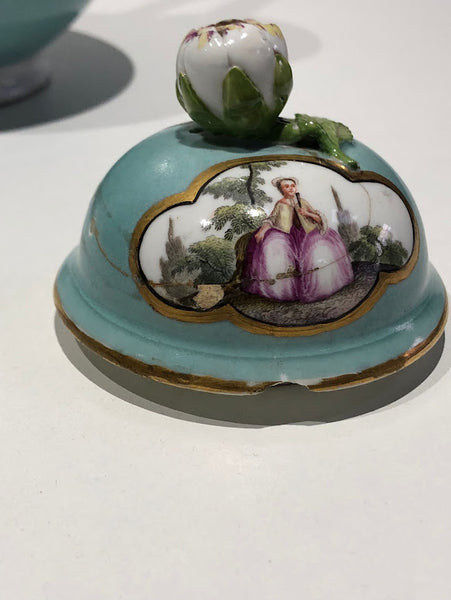 Meissen Turquoise Ground Coffee Pot, circa 1735 - 1740