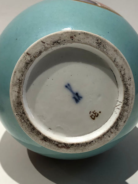 Meissen Turquoise Ground Coffee Pot, circa 1735 - 1740