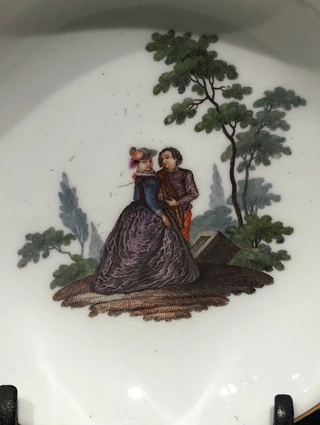 Meissen Turquoise Ground Cup & Saucer with Courting Couples, circa 1740 #2