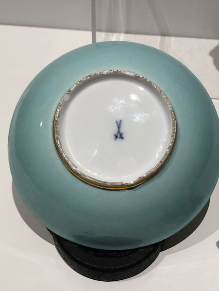 Meissen Turquoise Ground Cup & Saucer with Courting Couples, circa 1740 #2