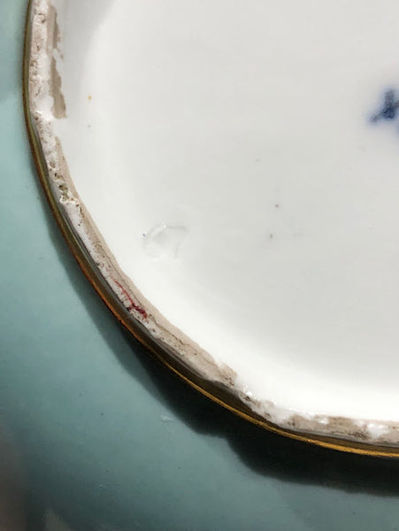 Meissen Turquoise Ground Cup & Saucer with Courting Couples, circa 1740 #2