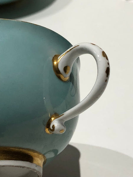 Meissen Turquoise Ground Cup & Saucer with Courting Couples, circa 1740 #2