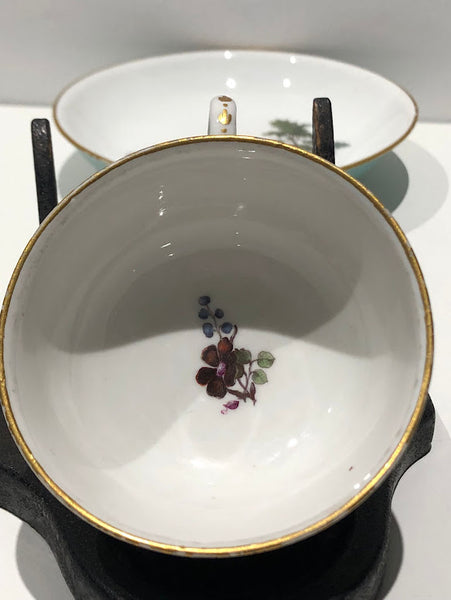 Meissen Turquoise Ground Cup & Saucer with Courting Couples, circa 1740 #2