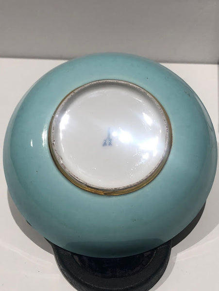 Meissen Turquoise Ground Cup & Saucer with Courting Couples, circa 1740 #4