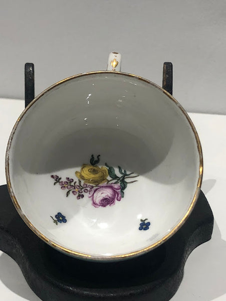 Meissen Turquoise Ground Cup & Saucer with Courting Couples, circa 1740 #4