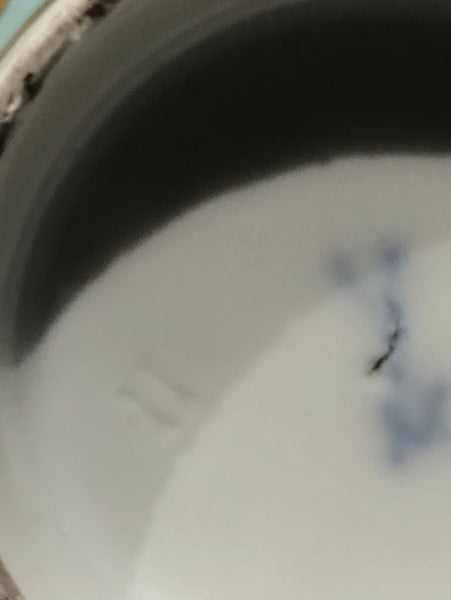 Meissen Turquoise Ground Cup & Saucer with Courting Couples, circa 1740 #4