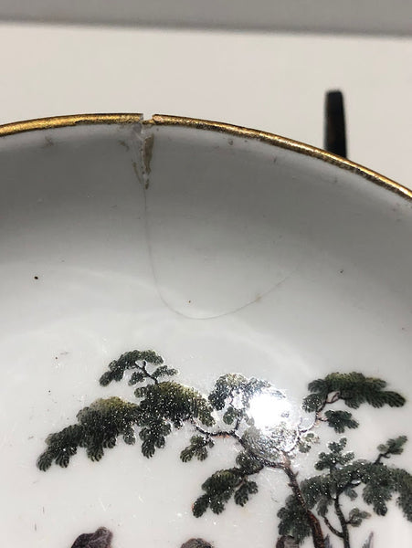 Meissen Turquoise Ground Cup & Saucer with Courting Couples, circa 1740 #5