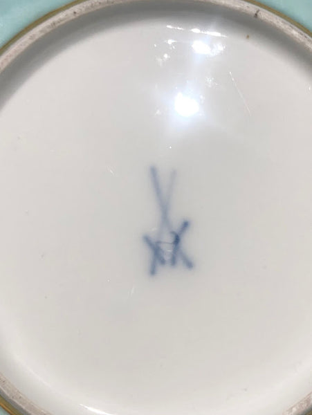 Meissen Turquoise Ground Cup & Saucer with Courting Couples, circa 1740 #5