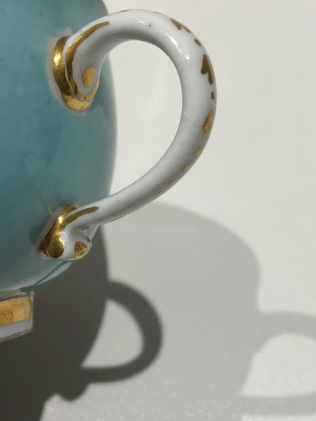 Meissen Turquoise Ground Cup & Saucer with Courting Couples, circa 1740 #6