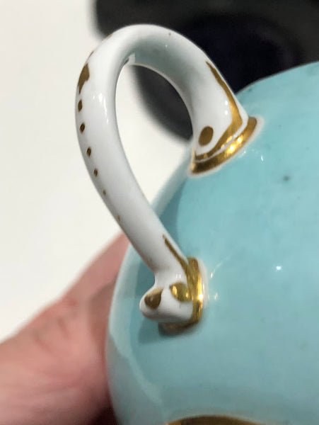 Meissen Turquoise Ground Cup & Saucer with Courting Couples, circa 1740 #6