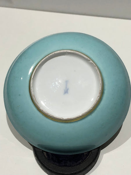 Meissen Turquoise Ground Cup & Saucer with Courting Couples, circa 1740 #6