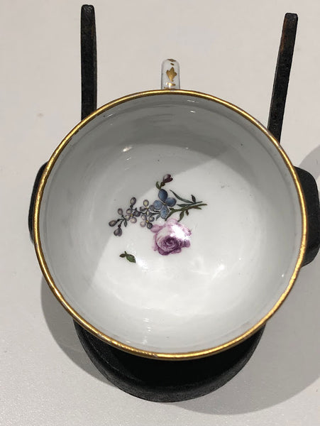 Meissen Turquoise Ground Cup & Saucer with Courting Couples, circa 1740 #6