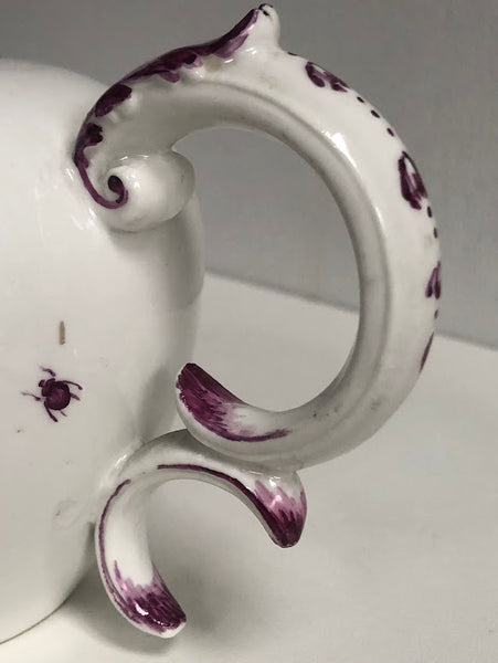 Höchst Porcelain Tea Pot with Tennier Scenes, Circa 1760