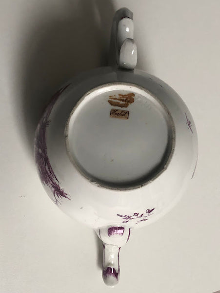 Höchst Porcelain Tea Pot with Tennier Scenes, Circa 1760