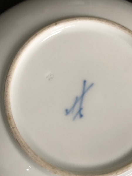Meissen Porcelain Saucer with Washer Women, 19th C