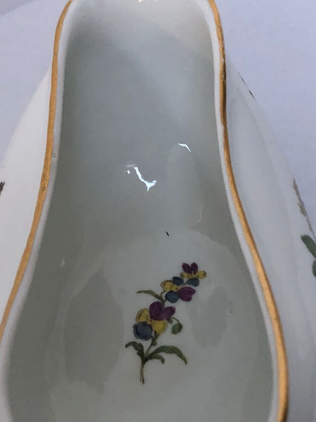 Meissen Porcelain Bourdaloue with Woodcut Flowers 1750