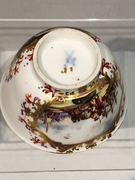 Meissen Kauffahrtei Scene Tea Bowl 1735 (3)