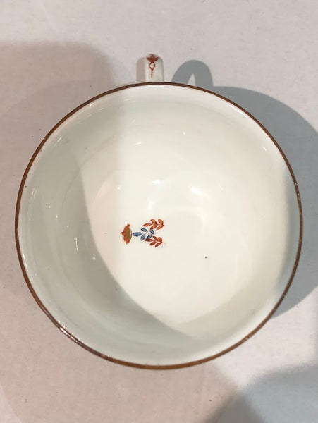 Meissen Porcelain Turquoise Lilac Cup & Saucer with Cranes 1740