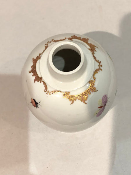 Nymphenburg Porcelain Tea Caddy with Fruit & Bugs, 1765- 1770