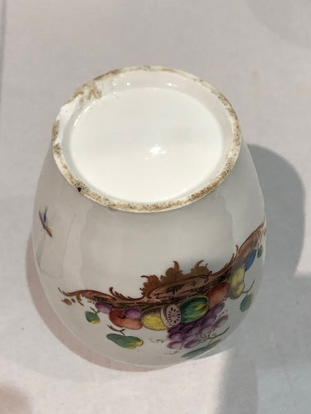 Nymphenburg Porcelain Tea Caddy with Fruit & Bugs, 1765- 1770