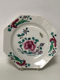 Bow Porcelain Octagonal "Famille Rose" Plate, Circa 1755-1760