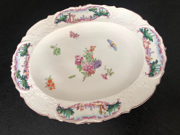 Chelsea Porcelain Warren Hastings Large Serving Dish, Red Anchor Period, 1755