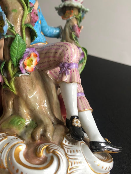 Meissen Porcelain Figural Candelabras with Huntsman & Companion circa 1870