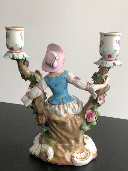 Meissen Porcelain Figural Candelabras with Huntsman & Companion circa 1870