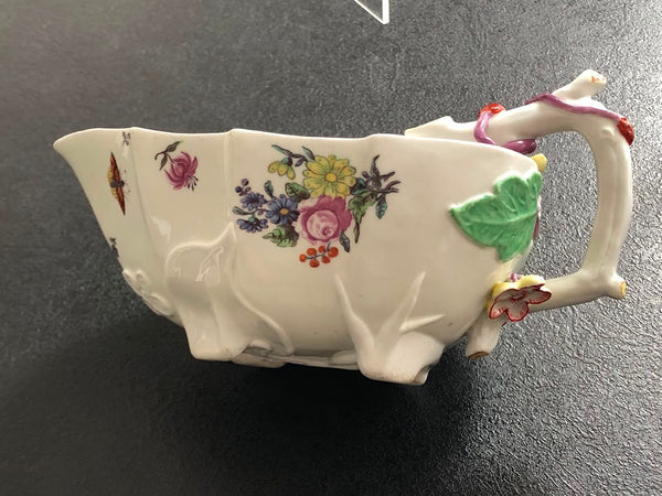Chelsea strawberry leaf sauceboats, c.1752-55