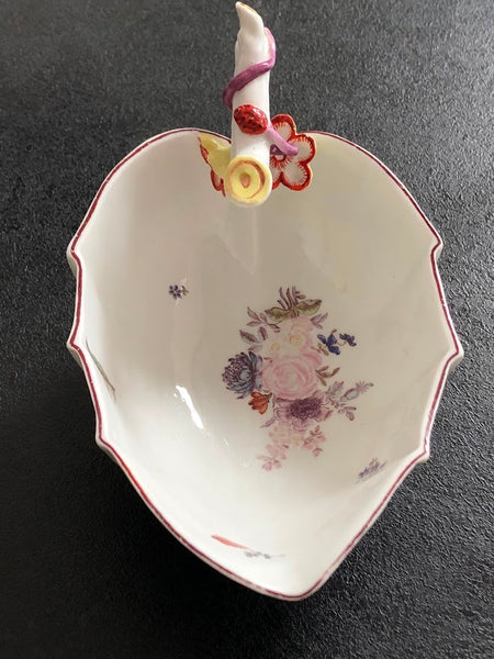 Chelsea strawberry leaf sauceboats, c.1752-55