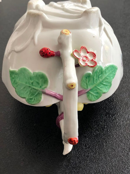 Chelsea strawberry leaf sauceboats, c.1752-55