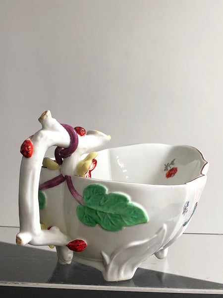 Chelsea strawberry leaf sauceboats, c.1752-55