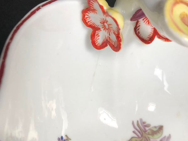 Chelsea strawberry leaf sauceboats, c.1752-55
