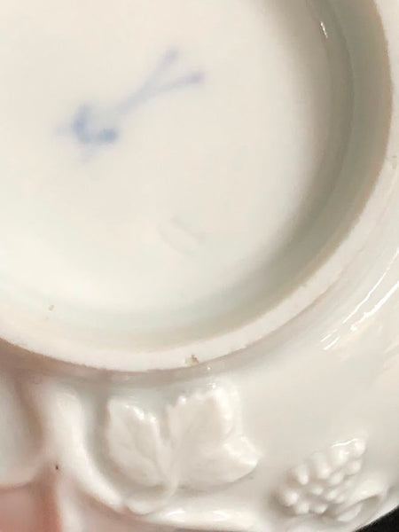 Meissen Blanc de Chine Grapevine Tea Bowl & Saucer circa 1740