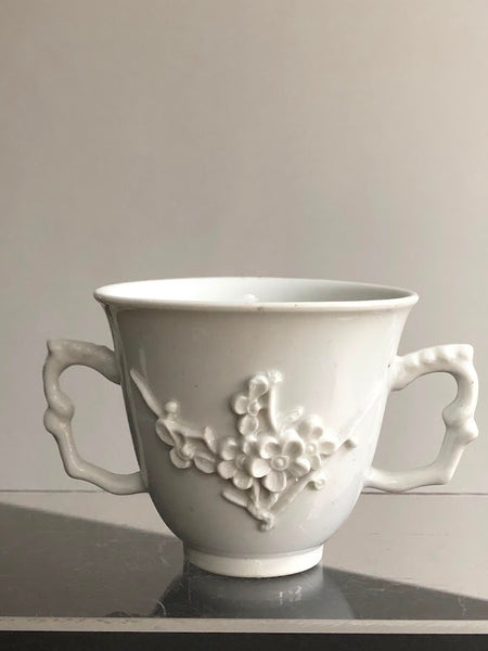 Bow Porcelain Prunus Blossom Twin Handed Chocolate Cup circa 1752