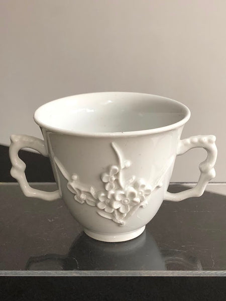 Bow Porcelain Prunus Blossom Twin Handed Chocolate Cup circa 1752
