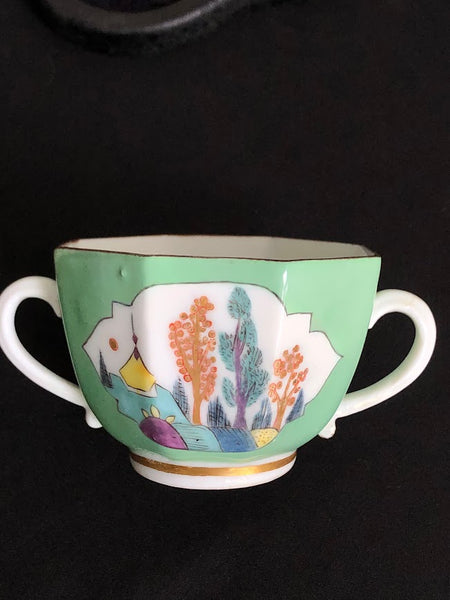 Meissen Porcelain Twin Handled Kakiemon Cup & Saucer 1730, Very Rare