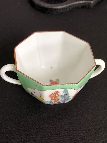Meissen Porcelain Twin Handled Kakiemon Cup & Saucer 1730, Very Rare