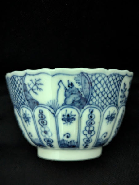 Meissen Porcelain Chinoiserie Tea Bowl with Fishermen and Rock Birds, c. 1735