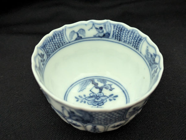 Meissen Porcelain Chinoiserie Tea Bowl with Fishermen and Rock Birds, c. 1735