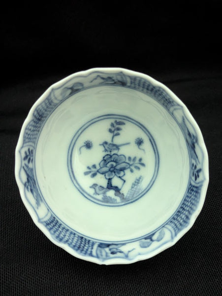Meissen Porcelain Chinoiserie Tea Bowl with Fishermen and Rock Birds, c. 1735