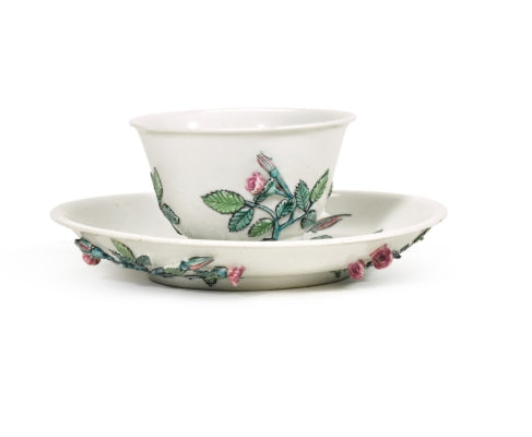 meissen böttger Rosen- Laub Tea Bowl & Saucer 1713-1715