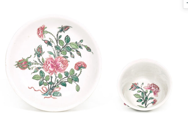 meissen böttger Rosen- Laub Tea Bowl & Saucer 1713-1715