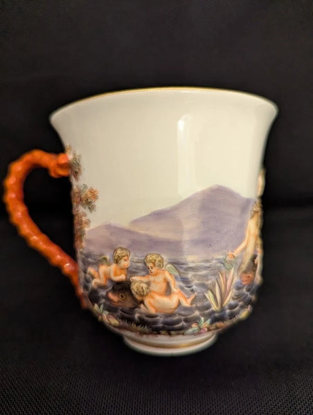 Meissen Porcelain Capodimonte Style Beaker, 19th C Rare