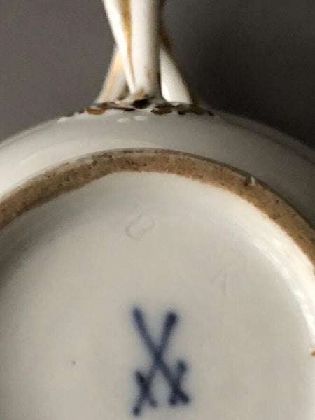 Meissen Porcelain Lidded Cup & Saucer, Marcolini Period, 1774-1814 #1