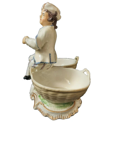 Frankenthal Porcelain Spice Dish Figurine, Circa 1770