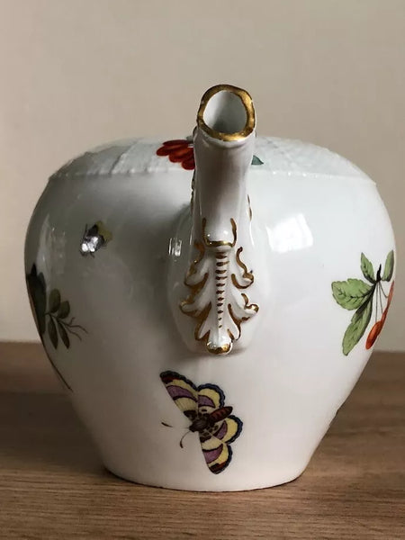 Meissen Porcelain Fruit, & Bugs Teapot 1740